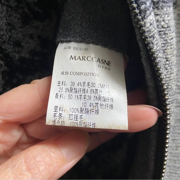 Marccasne wool blend zip up bomber jacket Sz 48/ Sz L - Picture 8 of 10